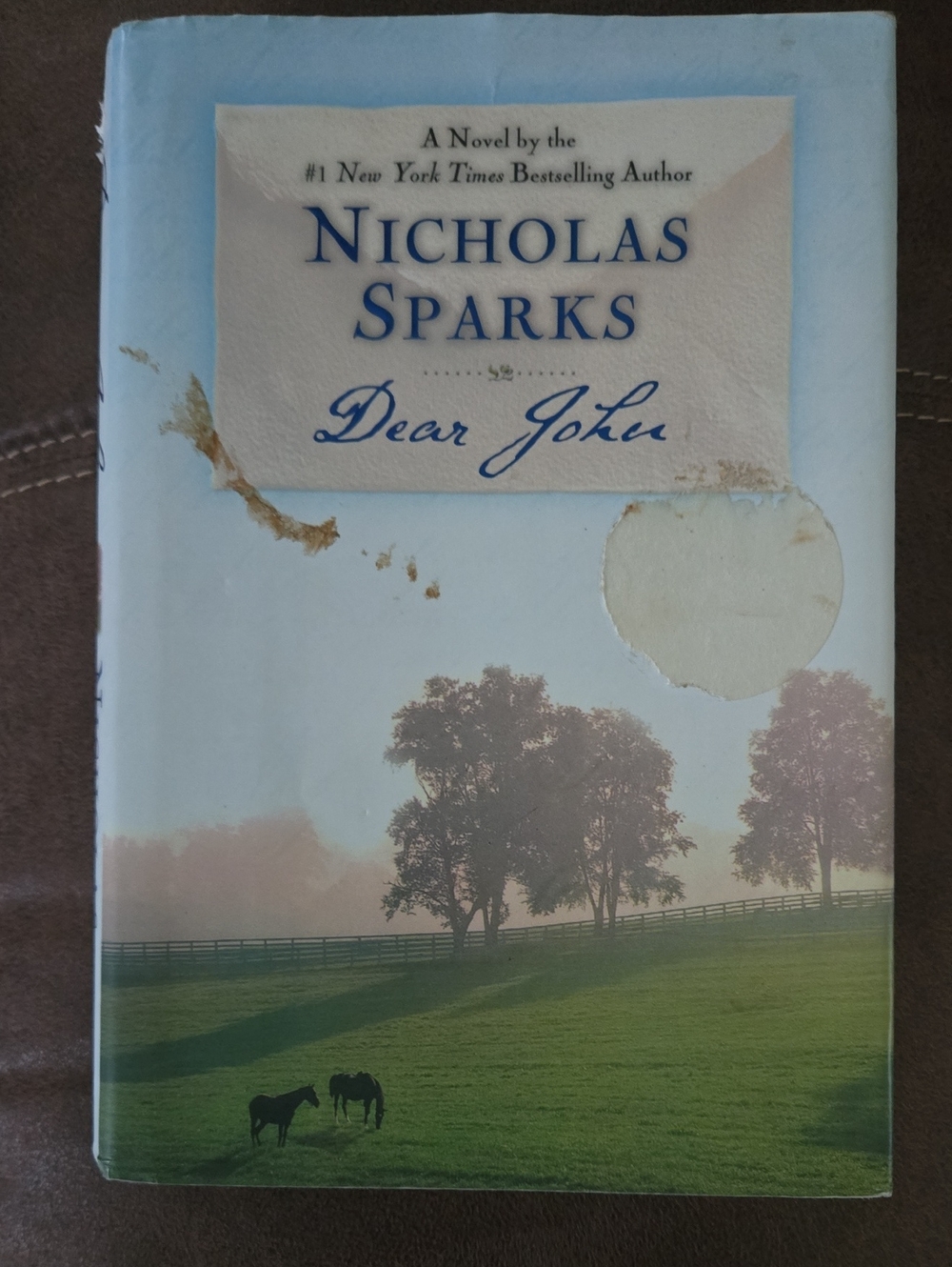Nicholas Sparks "Dear John" Hardcover Book - Light Blue/Green Cover